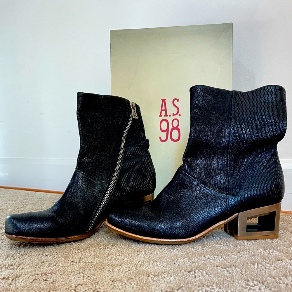 A.S. 98 Black Boot with Steel heel